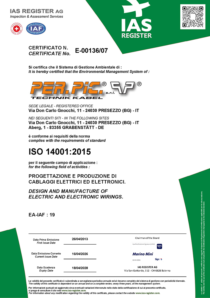 Certificate n. E-00136/07